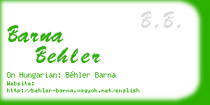 barna behler business card